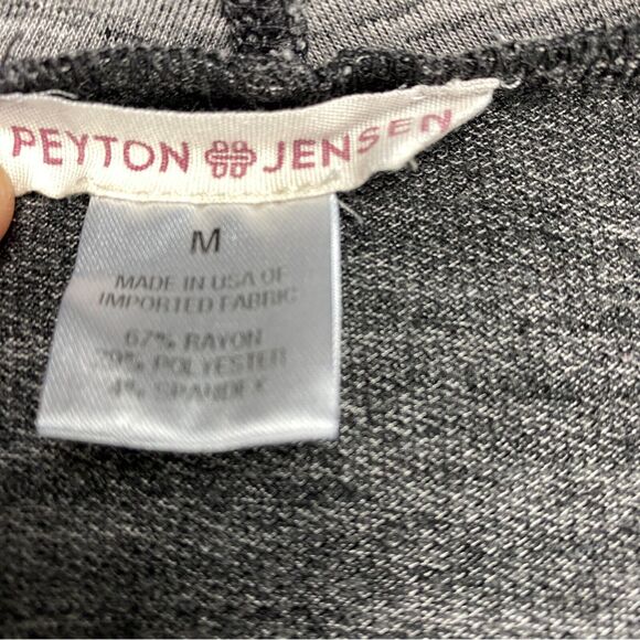 Peyton Jensen Cardigan Top Womens Medium Gray Black Long Sleeve Open Front USA - Picture 5 of 15